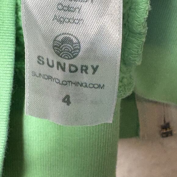 Sundry Puff Sleeve Zip Sweatshirt Electric Clover Sz 4 Rainbow Zip Made in USA - Picture 8 of 11